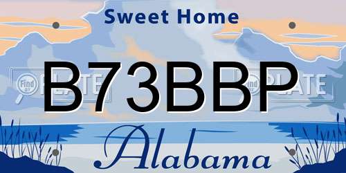 B73BBP Alabama License Plate