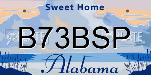 B73BSP Alabama License Plate