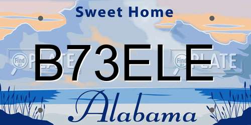B73ELE Alabama License Plate