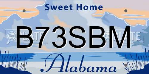 B73SBM Alabama License Plate