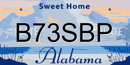 B73SBP Alabama License Plate