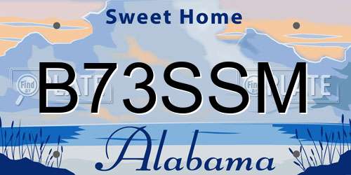 B73SSM Alabama License Plate