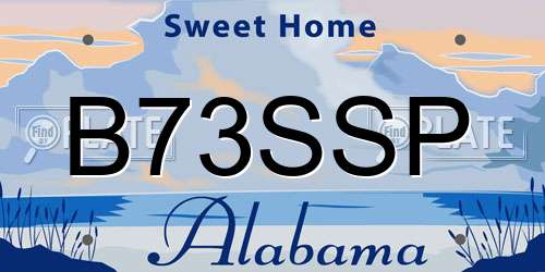 B73SSP Alabama License Plate