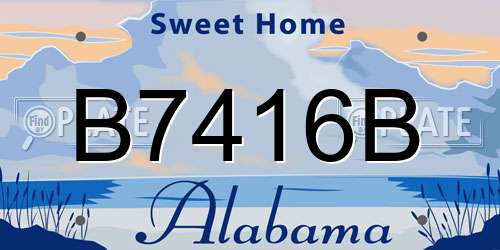 B7416B Alabama License Plate