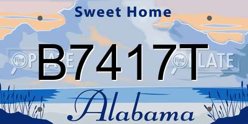 B7417T Alabama License Plate