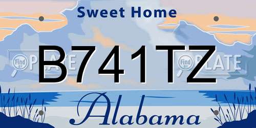 B741TZ Alabama License Plate