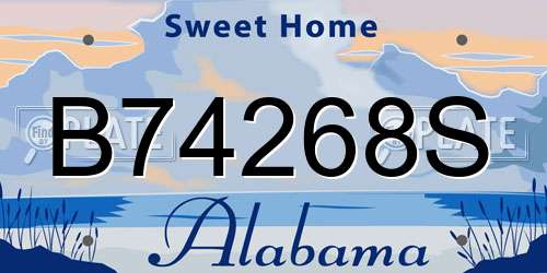 B74268S Alabama License Plate