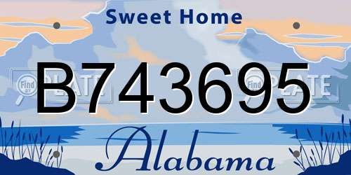 B743695 Alabama License Plate