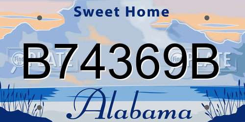 B74369B Alabama License Plate