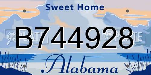 B744928 Alabama License Plate