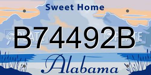 B74492B Alabama License Plate