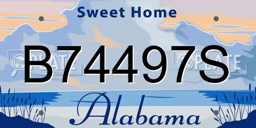 B74497S Alabama License Plate