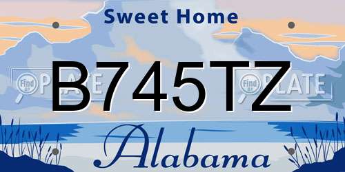B745TZ Alabama License Plate