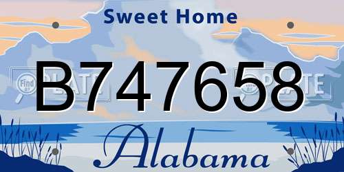 B747658 Alabama License Plate