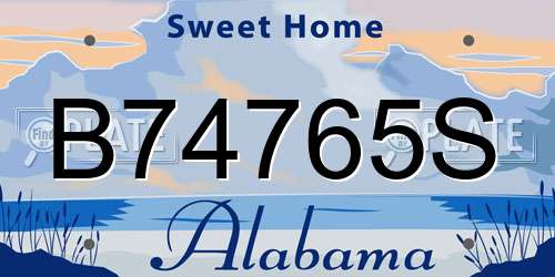 B74765S Alabama License Plate