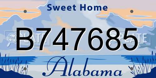 B747685 Alabama License Plate