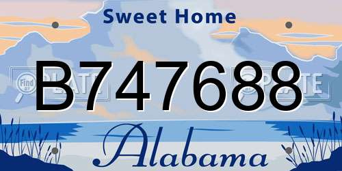 B747688 Alabama License Plate