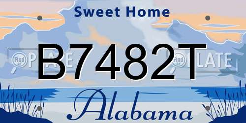B7482T Alabama License Plate