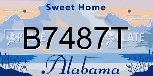 B7487T Alabama License Plate