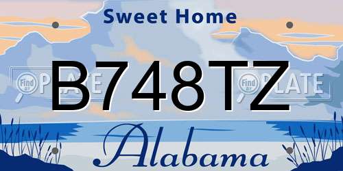 B748TZ Alabama License Plate