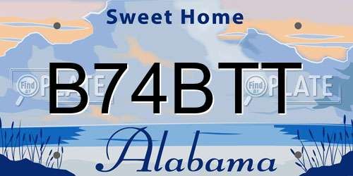 B74BTT Alabama License Plate