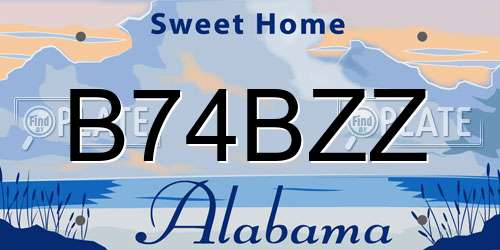 B74BZZ Alabama License Plate