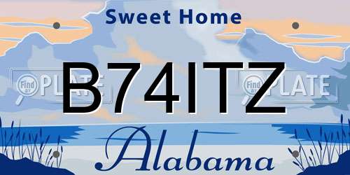 B74ITZ Alabama License Plate