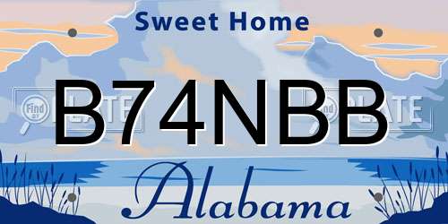 B74NBB Alabama License Plate