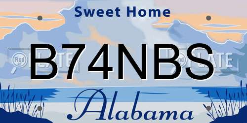 B74NBS Alabama License Plate
