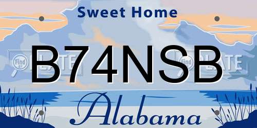 B74NSB Alabama License Plate