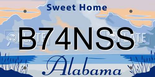 B74NSS Alabama License Plate