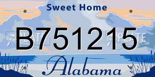 B751215 Alabama License Plate