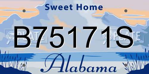 B75171S Alabama License Plate