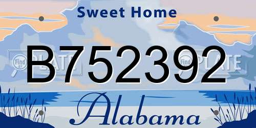 B752392 Alabama License Plate