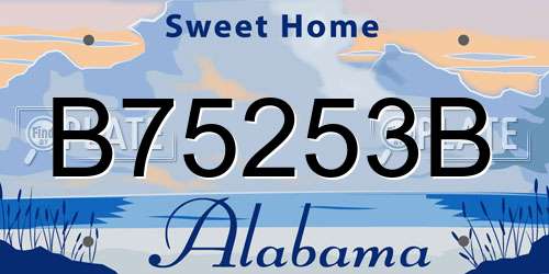 B75253B Alabama License Plate