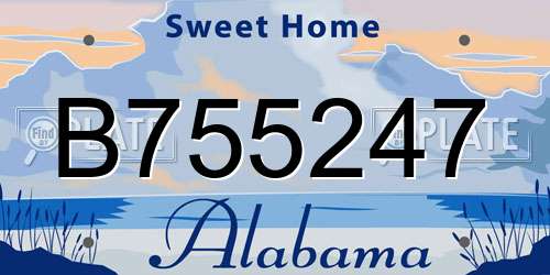 B755247 Alabama License Plate