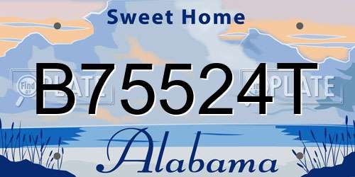 B75524T Alabama License Plate