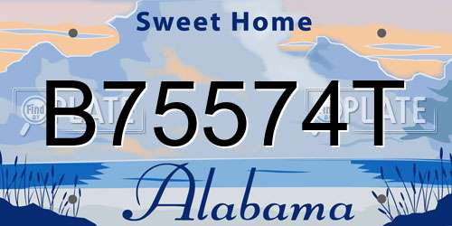 B75574T Alabama License Plate