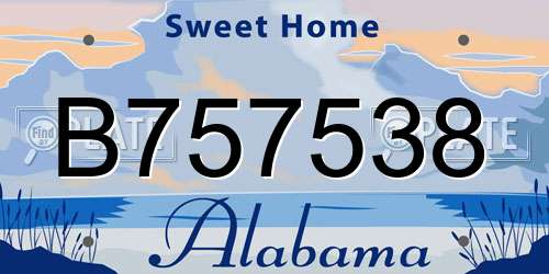 B757538 Alabama License Plate