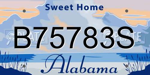 B75783S Alabama License Plate