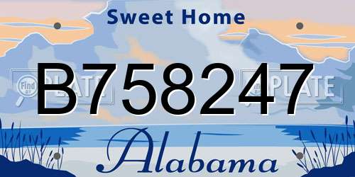 B758247 Alabama License Plate
