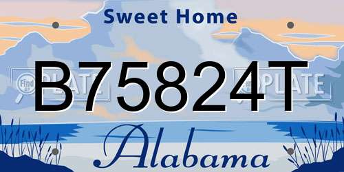 B75824T Alabama License Plate