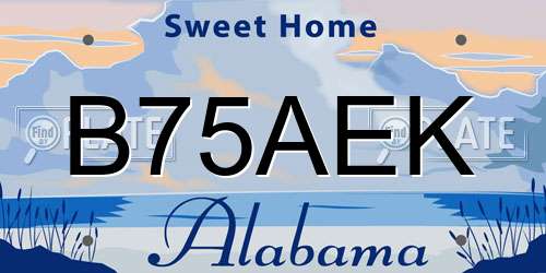 B75AEK Alabama License Plate