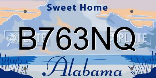 B763NQ Alabama License Plate