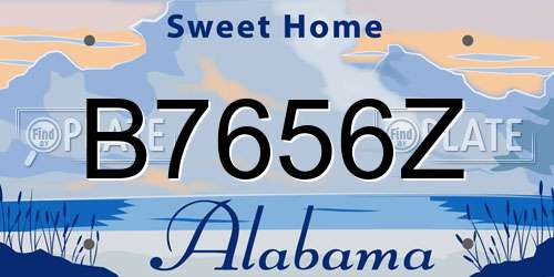 B7656Z Alabama License Plate