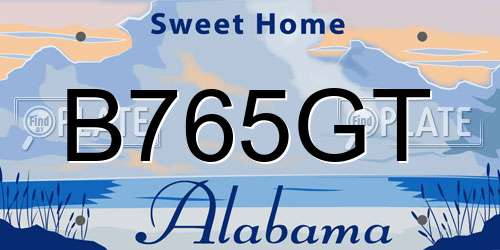 B765GT Alabama License Plate
