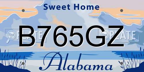 B765GZ Alabama License Plate