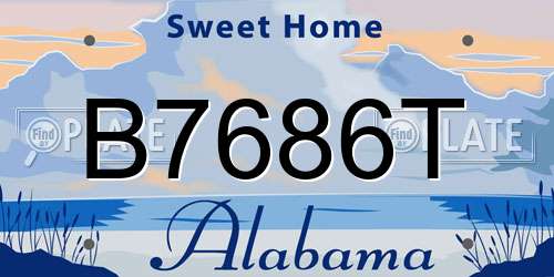 B7686T Alabama License Plate