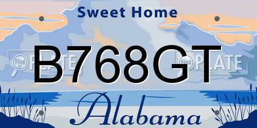 B768GT Alabama License Plate