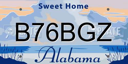 B76BGZ Alabama License Plate
